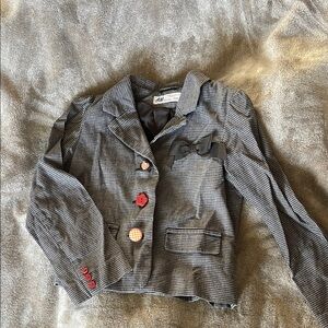 H&M Gray and Red Tailored Blazer